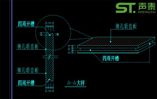 微孔吸音板設計及安裝節點大樣(圖1)