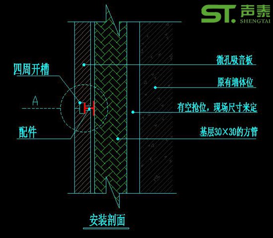 微孔吸音板設計及安裝節點大樣(圖2)